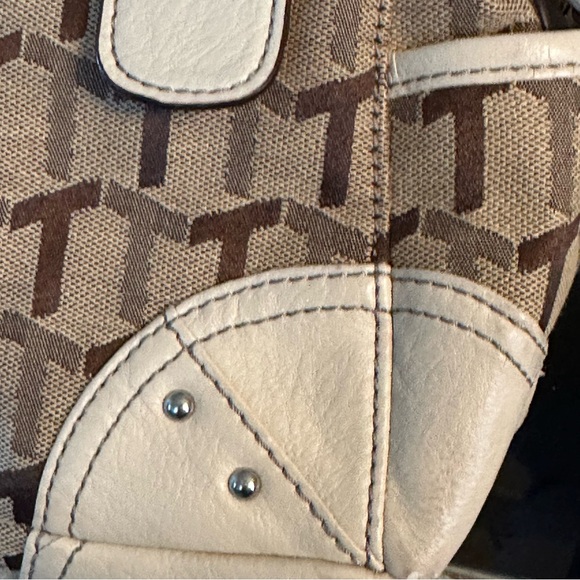 Tignanello Purse Signature Fabric And Leather Satchel - Picture 2 of 11